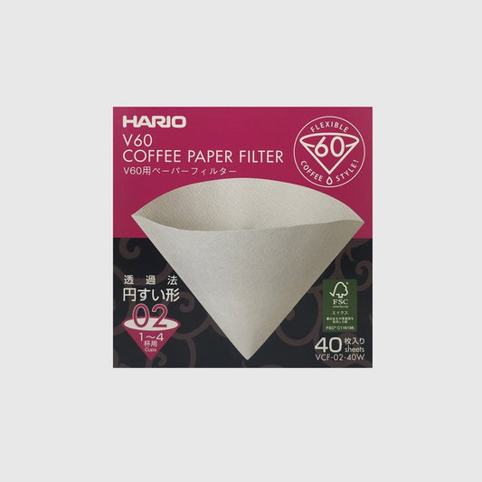 Hario V60 02 40pk 40 packet size Paper Filter Papers Basic Barista Australia Melbourne Coffee Gear Brewing Conical dripper coffee filter paper coffee filter paper filters Basic Barista Pour over coffee