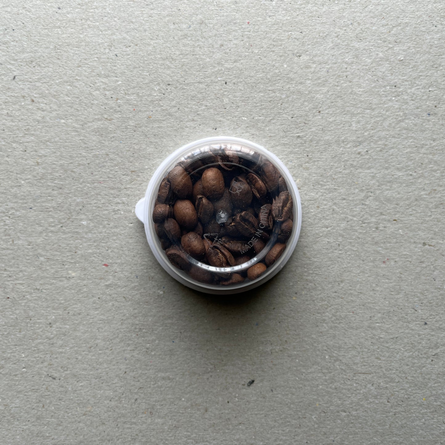 Plastic coffee dosing cup dosing pot white lid 58mm