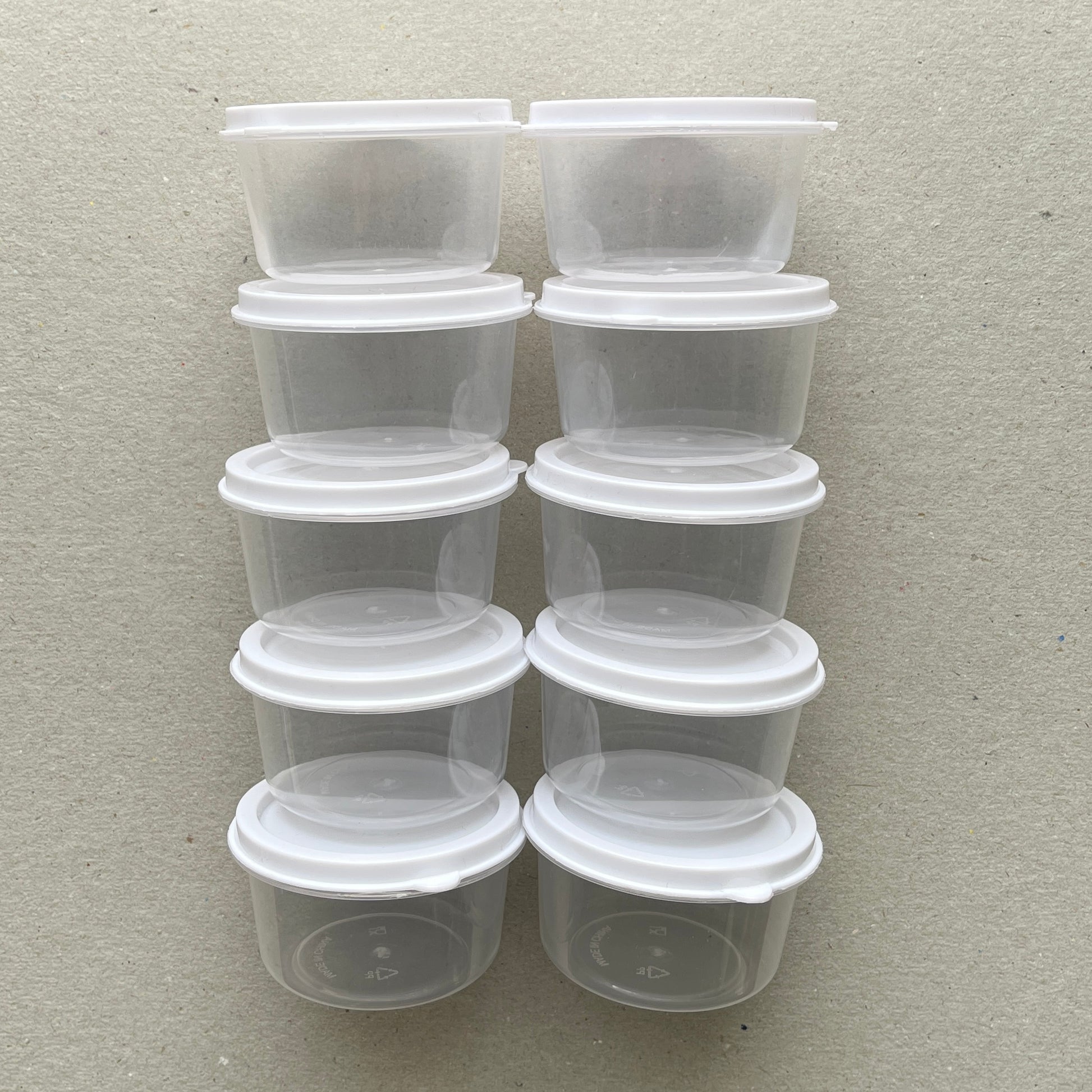 10 pack of plastic coffee dosing cup dosing pot white lid 58mm