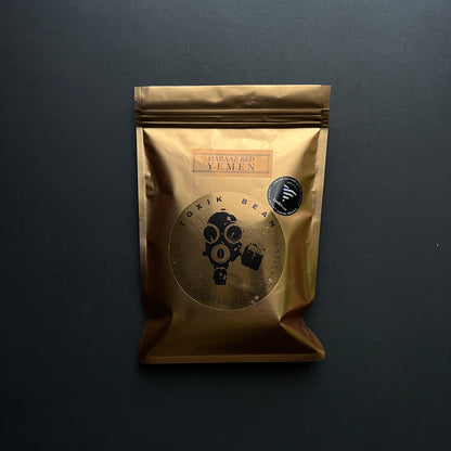 Haraaz Red Natural Yemen Special coffee Gold Bag label Toxik Bean Basic Barista Australia Melbourne 